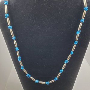 Southwestern Style Silver Tone and Turquois Colored Beads